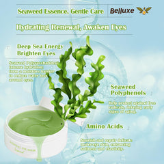 Belluxe Seaweed Eye Mask in use provides cooling relief on skin.