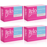 Belo Essentials moisturizing body bar four-pack front view for daily hydration.