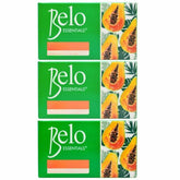Belo Essentials triple-pack packaging displaying the soap bars for easy daily cleansing