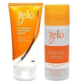 Belo Underarm Cream Orange Variant bottle close-up for gentle grooming support.