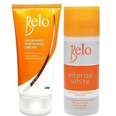 Belo Underarm Cream Orange Variant bottle close-up for gentle grooming support.