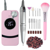 Belovedone electric nail drill with 35000RPM pink finish for acrylic removal.