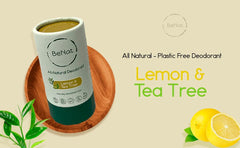 BeNat lemon and tea tree deodorant in use during a gym workout.