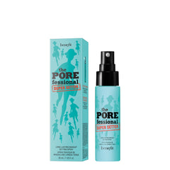 Benefit POREfessional Super Setter close-up of a fine mist for pore-blurring shine control.