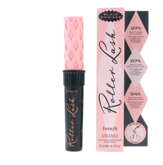 Benefit Roller Lash on lashes demonstrates curl and lift for an open-eyed look.
