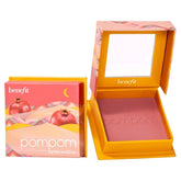 Benefit Wanderful World Pom Pom compact blush shows silky texture and airbrushed finish.
