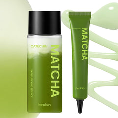BePlain Matcha Catechin Essence bottle front highlights antioxidant-rich formula for brighter, balanced skin.