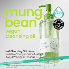 Beplain Mung Bean Cleansing Oil removes waterproof makeup without irritation.