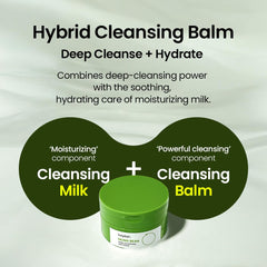 beplain mung bean pore cleansing milk balm emulsifies on contact for easy rinse