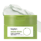 beplain mung bean pore cleansing milk balm in a jar melting makeup gently