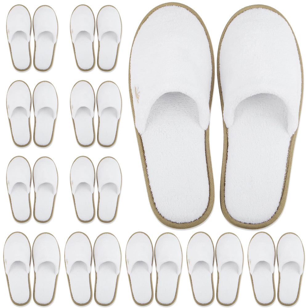 BERGMAN KELLY spa slippers with closed-toe white design for hotel guests