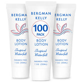 BERGMAN KELLY travel-size lotion bottle with Tropical Waterfall scent for guest amenities and refreshing aroma.