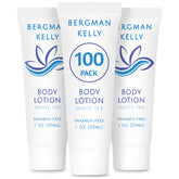 BERGMAN KELLY travel-size lotion 1oz white-tea tubes for hotel guest rooms