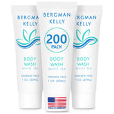 BERGMAN KELLY travel size body wash bottle with white tea scent for hotel guests