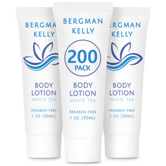 BERGMAN KELLY white tea scented lotion bottle offers a refreshing guest experience.
