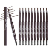 Berinist 12pcs dark brown eyebrow pencils packaging for on-the-go grooming.