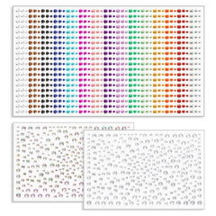 BESARME self-adhesive face gems 3-6mm rainbow set for quick bridal sparkle.