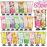 Besnel 24-pack gift set with rose and lavender hand creams for daily mood boosts.