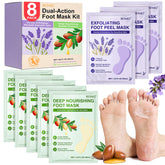 Besnel foot peeling mask in use removes dead skin for smoother feet.