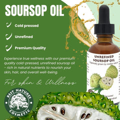 Best Nature's Cosmetics Soursop Oil texture close-up shows semi-solid consistency.