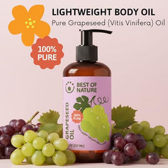 Best of Nature grapeseed oil label close-up highlighting unscented composition