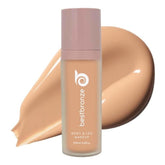 BestBronze body makeup tattoo cover in NC18 Beige provides natural leg coverage