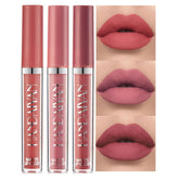 BestLand 3Pcs Matte Lipstick Soft Peach swatches show creamy pigment for daily wear