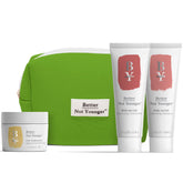 Better Not Younger discovery kit in a stylish travel bag for travel-ready hair care