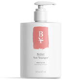 Better Not Younger Wake Up Call shampoo bottle front promotes fuller hair.