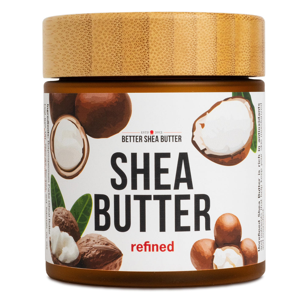 Better Shea Butter refined unscented jar demonstrating creamy texture for versatile skin care