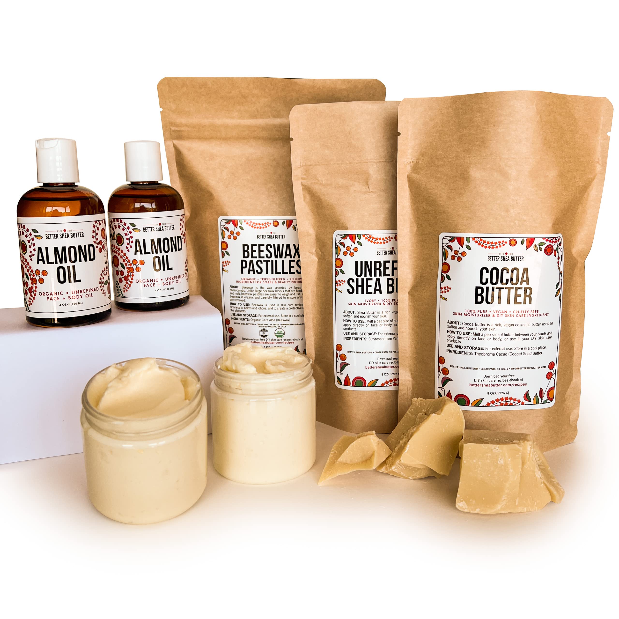 Better Shea Butter unrefined shea butter block for DIY skincare and softer skin.