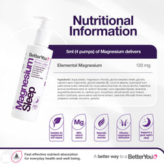 BetterYou Magnesium Sleep Body Lotion lavender chamomile drops indicating aromatherapy-inspired calm.