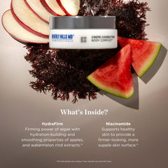 Beverly Hills MD Crepe Correcting Body Complex ingredients label emphasizing Hydrafirm and fruit extracts