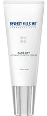 Be Beverly Hills MD Rapid-Lift Neck Serum bottle on a clean surface for a firmer-looking neck.