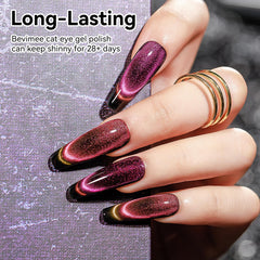 Bevimee 9D cat-eye effect showing chameleon color shift