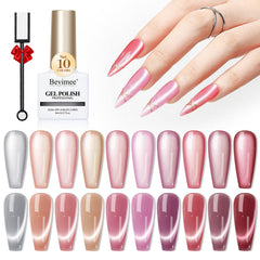 Bevimee cat eye gel polish pink moonlight for salon-quality home nails