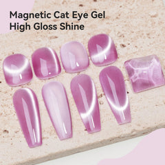 Bevimee close-up of magnet effect on cat eye gel design