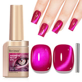 Bevimee Cat Eye Gel Polish pink bottle closeup showing glossy finish
