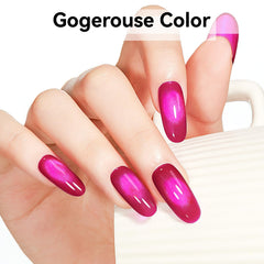 Bevimee Jelly Cat Eye Gel Polish nail with glass-like shine