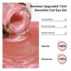 Bevimee Moonlight Cat Eye polish with glow and holographic accents.