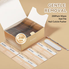 Bevimee nail file included for smooth surface prep before removal