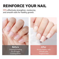 Bevimee applying with brush supports stronger, smoother nails.