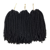Beyond Beauty Spring Twist crochet 8in pack three demonstrates full, easy-to-install volume for quick styling.