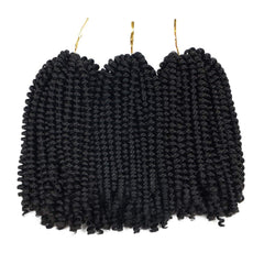 Beyond Beauty Spring Twist crochet 8in pack three demonstrates full, easy-to-install volume for quick styling.