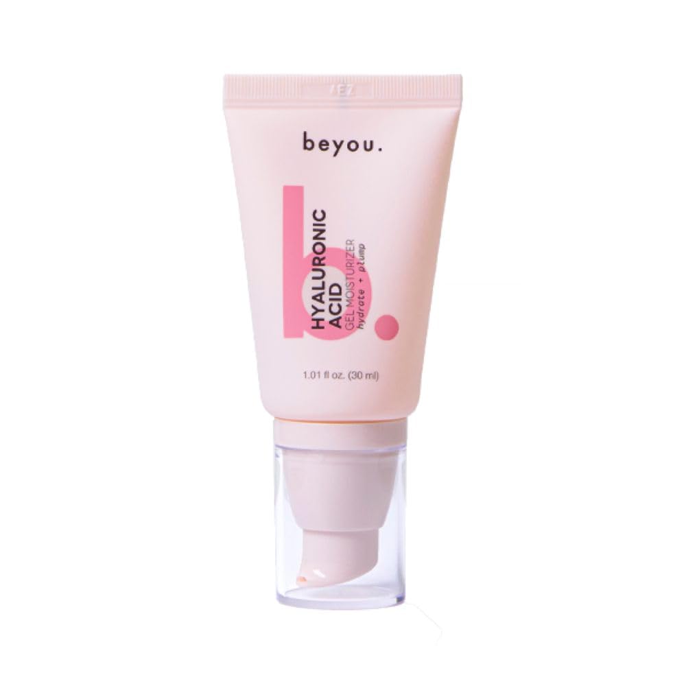 Beyou Hyaluronic Acid Gel Moisturizer bottle front shows fragrance-free formula for sensitive skin