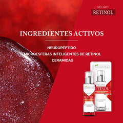 Bielenda Neuro Retinol Serum label closeup, trusted formula notes for skin support.