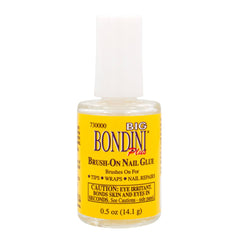 Big Bondini brush-on nail glue close-up of the brush tip for controlled application.