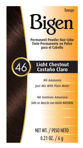Bigen #46 Light Chestnut 3-pack front view for at-home coloring