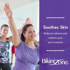 Close-up of Bikini Zone lidocaine crème label on 1 oz bottle