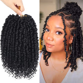 Bileaf passion twist crochet hair 10-inch pre-twisted close-up, lightweight and easy to install.